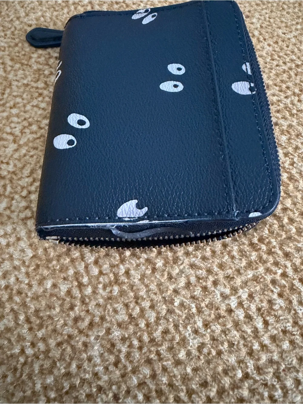 Coach Black Leather Zip Card Case — Disney Collaboration
